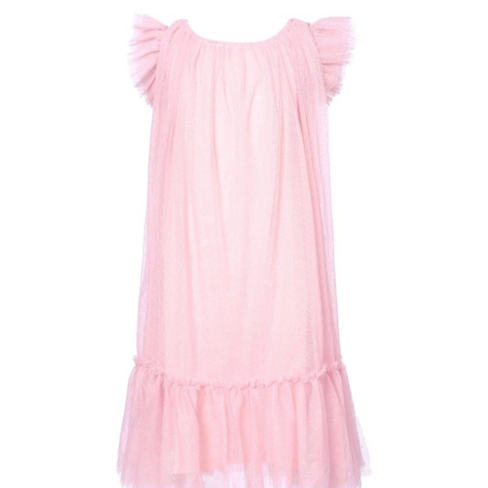 Little Girls Pink Layered Event Dress.